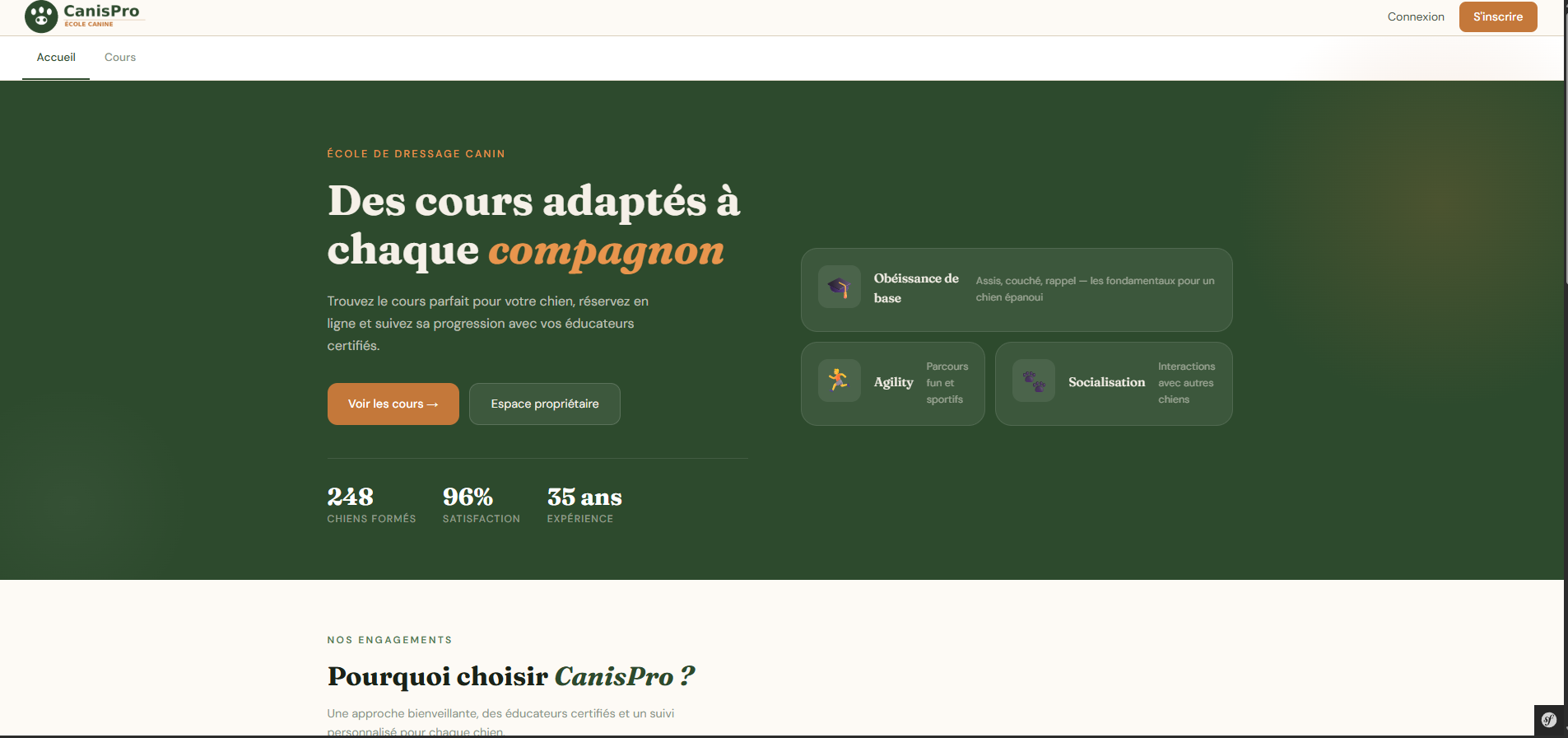 Page d'accueil CanisPro