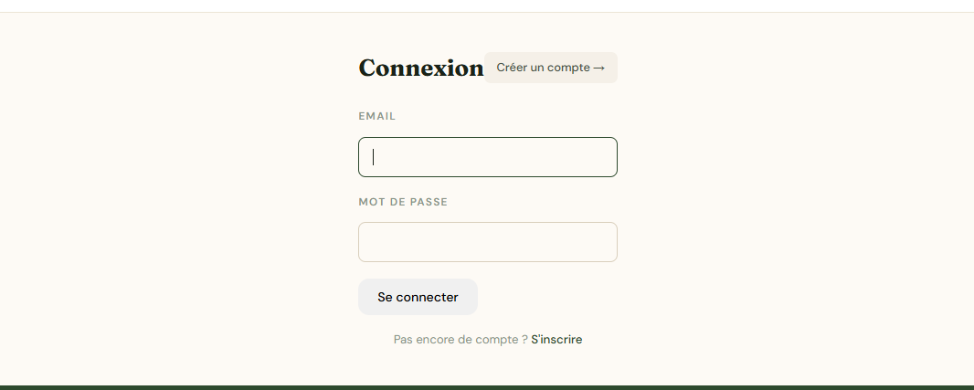 Page de connexion